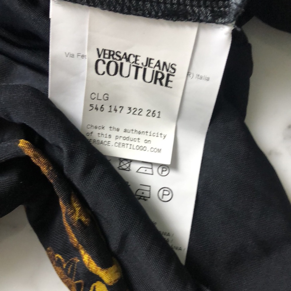 Versace jeans couture Barocco print Black and Gold Long Sleeve Dress Size 4 - Picture 10 of 16
